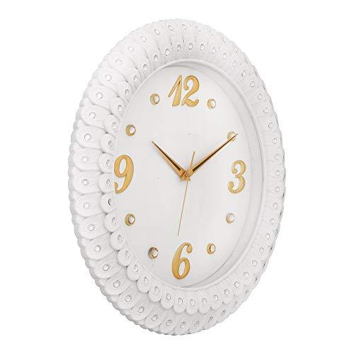 JaipurCrafts Plastic Wall Clock (38 x 34 x 5.08 cm, White)
