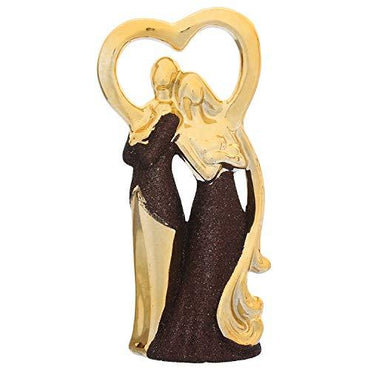 Webelkart Ceramic Cute Romantic Valentine Love Couple Sitting Statue Showpiece Gifts; 19 cm; Multicolour