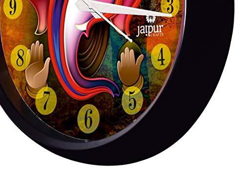 JaipurCrafts Plastic Lord Ganesha Wall Clock (Multi_2 Inch X 12 Inch X 12 Inch)