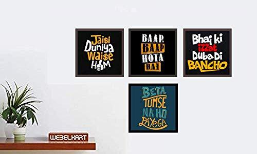 Webelkart Motivational/Funny Quote Photo Framed Poster Without Glass for Wall, Office, Study Room Decoration (Size - 10 x 10 Inch, Design 11), Set of 3