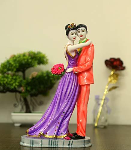 WebelKart JaipurCrafts Resin Romantic Valentine Love Couple Statue Showpiece (Multicolour)