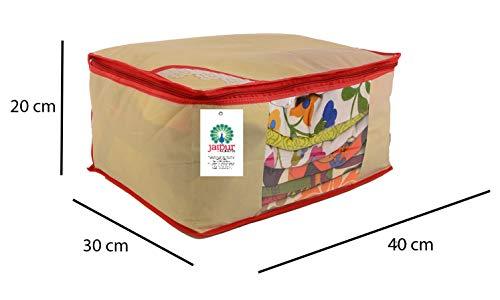 JaipurCrafts 12 Pieces Non Woven Saree Cover Set, Beige (40 x 30 x 20 cm)