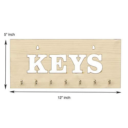 JaipurCrafts Keys Wooden Key Holder (29 cm x 13.5 cm x 0.4 cm, Beige)- 7 Hooks
