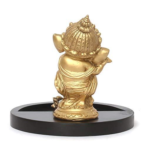 JaipurCrafts Polyresin Ganesha Dancing Idol, 7.50 IN, Gold, 1 Piece