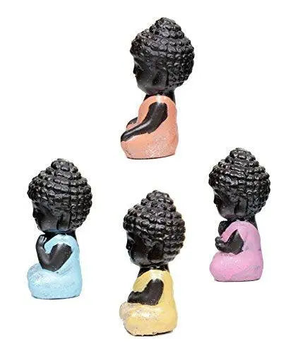 JaipurCrafts Set of 4 Child Monk Showpiece - 7.62 cm (Polyresin, Multicolor)