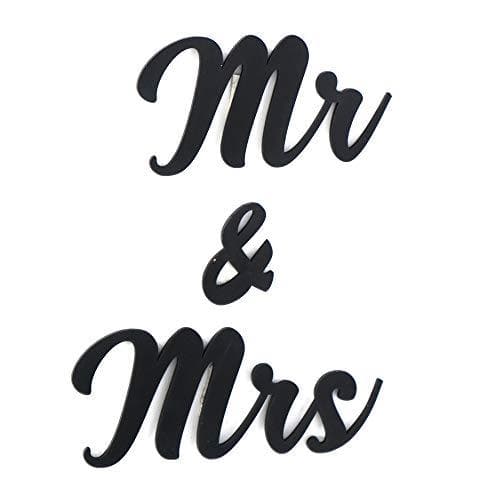 JaipurCrafts Designer Mr. & Mrs. MDF Cutout Ready to Hang Home Décor Wall Art -2.50" x 5", 2.50"x1.40", 2.50 x 6
