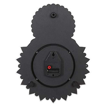 Webelkart Plastic Lord Ganesha Designer Wall Clock (Silver_13 Inch X 2 Inch X 17 Inch)