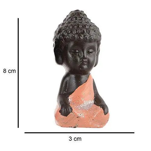 JaipurCrafts Set of 4 Child Monk Showpiece - 7.62 cm (Polyresin, Multicolor)