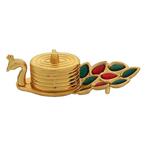 JaipurCrafts Zinc Peacock Chopda Box (Gold_2 Inch X 5 Inch X 2.2 Inch)