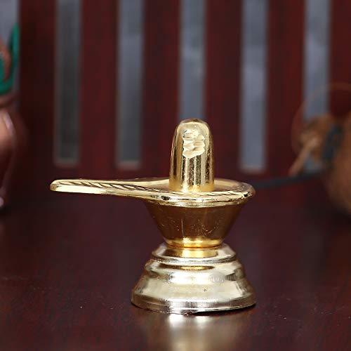 Webelkart Gold Plated Small Shiv Ling, Shivling for Pooja, Brass Idol for Home, Showpieces for Home Decor, Gift for Housewarming
