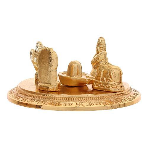 Webelkart Gold Plated Shiv Parivar with Shivling Shri Kartik Shri Ganesh and Shri Nandi