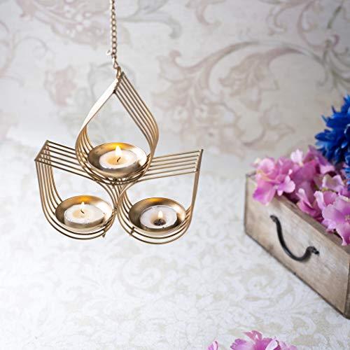 Webelkart Tree Beautiful Wall Hanging Gold Tealight Candle Holder (Pack of 1) Metal Wall Sconce with Tealight Candles for Diwali Lighting Home Decoration