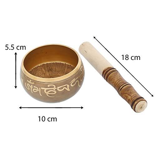 JaipurCrafts 4 inches - Singing Bowl Tibetan Buddhist Prayer Instrument With Striker Stick,OM Bell, OM Bowl, Meditation Bowl, Music Therapy