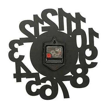 Webelkart New and Improved Stylish Beautiful Big Numbers Round Wood Wall Clock (30 cm x 30 cm x 2.8 cm, Black, Red)- Without Glass