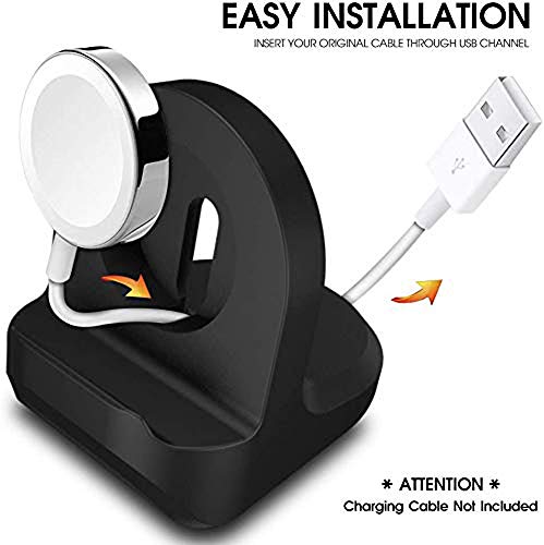 Zitel Charger Stand for Apple Watch 49mm, 46mm, 45mm, 44mm, 42mm, 41mm, 40mm, 38mm, All Series Silicone Nightstand Mode