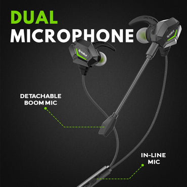SpinBot BattleBudz W20 Wired Gaming Earphone with Boom Mic