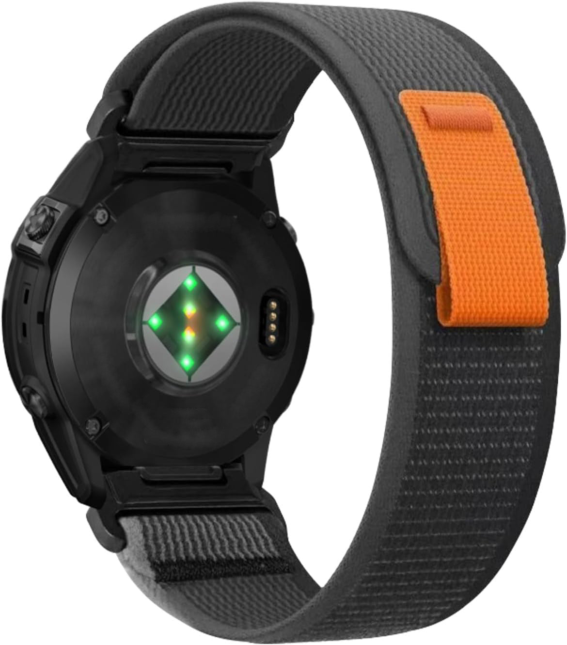 Zitel Band for Garmin Fenix 8 47mm, 7/7 Pro, 6/6 Pro, 5/5 Plus, Epix Pro/Gen 2 47mm, Forerunner 965/955/945/935, Nylon 22mm Sports Strap - Black / Grey