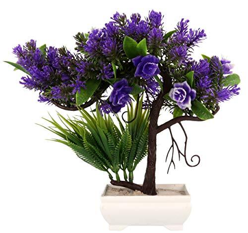 WebelKart by JaipurCrafts Artificial Ceramic, Polyester and Polyurethane Bonsai Plant in a Pot (20 cm x 12 cm x 27 cm, Multicolor)