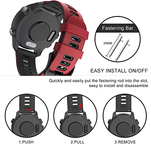 Zitel Band for Garmin Forerunner 245/Music, 645/Music, 165, 55, 158, Vivoactive 5/3, Venu Sq/Venu 2 Plus, 20mm Straps