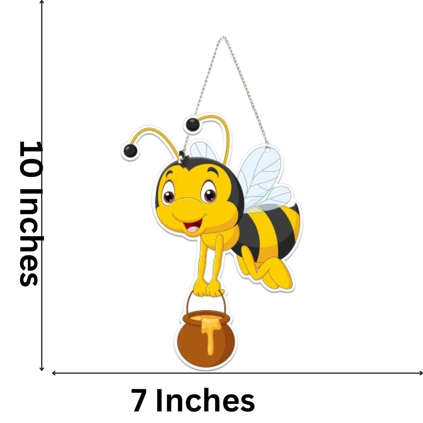 Webelkart Premium Decorative Honey Bee Wall Hanging Wooden Art Decoration Item for Living Room | Bedroom | Home Decor | Gifts | Quotes Decor Item | Wall Art for Hall | MDF Wall Sculpture (10"X7")