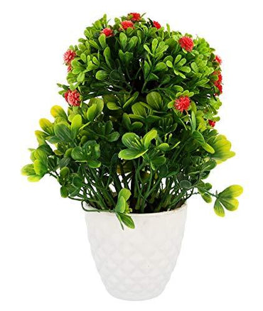 WebelKart by JaipurCrafts Artificial Ceramic, Polyester and Polyurethane Bonsai Plant in a Pot (18 cm x 18 cm x 25 cm, Multicolor)