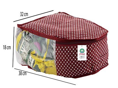 JaipurCrafts 1 Piece Quilted Cotton Polka Dots Print Blouse Cover Set, Maroon (39 cm x 27 cm x 20 cm)