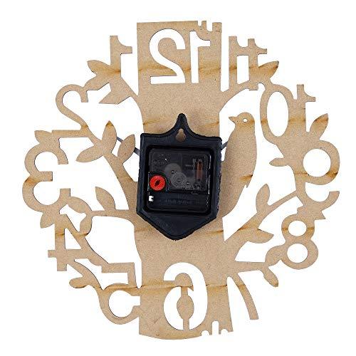 JaipurCrafts Designer Tree and Bird Round Wood Wall Clock (Black)