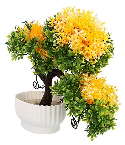 WebelKart by JaipurCrafts Artificial Ceramic, Polyester and Polyurethane Bonsai Plant in a Pot (21 cm x 16 cm x 20 cm, Multicolor)