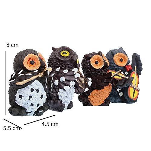 JaipurCrafts Polyresin Musical Owl Family Set, 3.50IN, Multicolour, 4 Piece