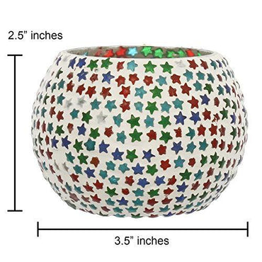 Webelkart Glass Tealight Votive Candle Holder With Tea Light Candles, Pack of 2