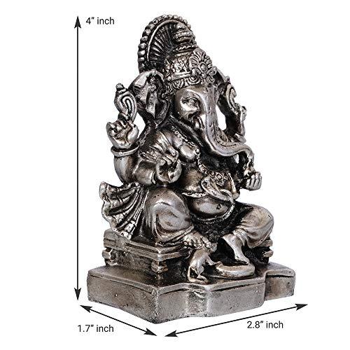 Webelkart Silver Plated Lord Ganesha,God of Luck & Success Diwali Gifts Home Decor (Size: 4.00")