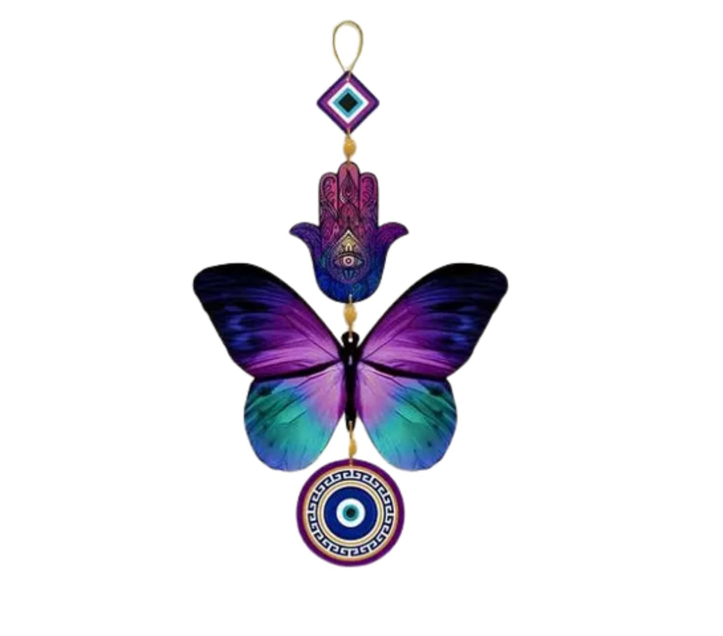 JaipurCrafts Premium Printed Evil eye Wall Hanging For Home And Office Decor Wall Hanging Wooden Art Decoration Item for Living Room |Home Decor | Gifts | Quotes Decor Item |Wall Sculpture (14"X8")