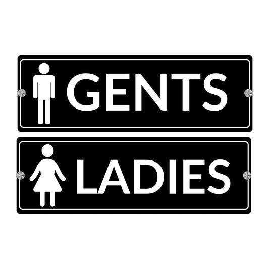 Webelkart Premium Acrylic Ladies and Mens Toilet Name PlateCustom Name Plate For, Home, Office & Outdoor Entrance- 9 x 3 inches