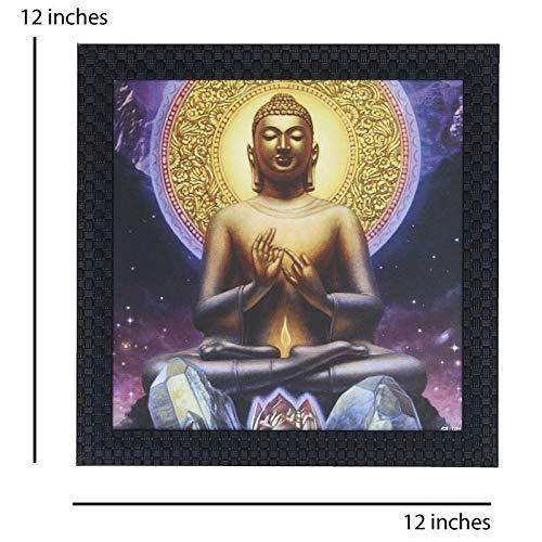 JaipurCrafts Gautam Buddha Framed UV Digital Reprint Painting (Wood, Synthetic, 30 cm x 30 cm)