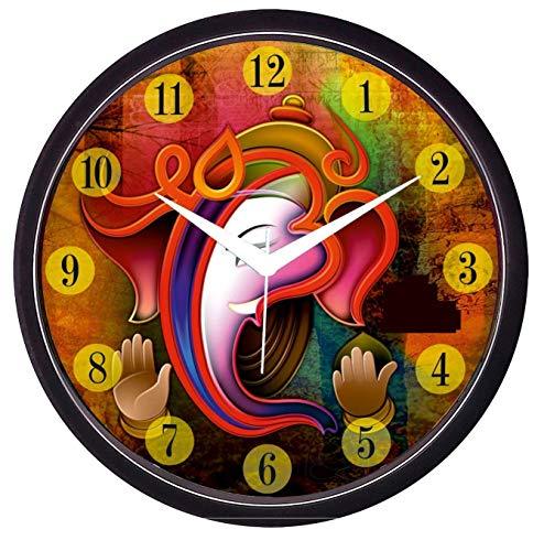 Webelkart Designer Lord Ganesha Plastic Wall Clock for Home/Living Room/Bedroom / Kitchen- 12 in (with Ajanta Movement)