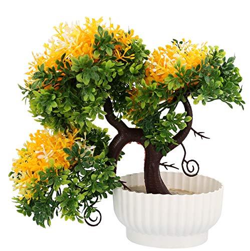 WebelKart by JaipurCrafts Artificial Ceramic, Polyester and Polyurethane Bonsai Plant in a Pot (21 cm x 16 cm x 20 cm, Multicolor)