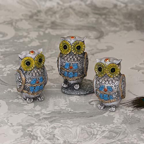 JaipurCrafts Polyresin Beautiful Owl Family Set, 3.00 IN, Multicolour, 3 Piece