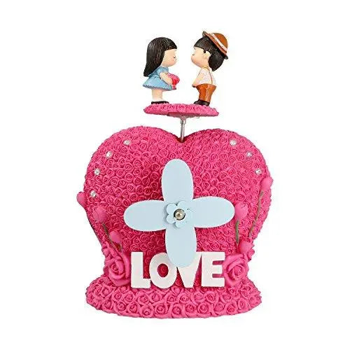 JaipurCrafts Cute Loving Couple Sitting on a Heart couple showpiece figurine | decorative handicraft sculptures |showpiece statue figurines items for living room | office drawing room | bed room interior | home decor and house warming gifts | Valentines D