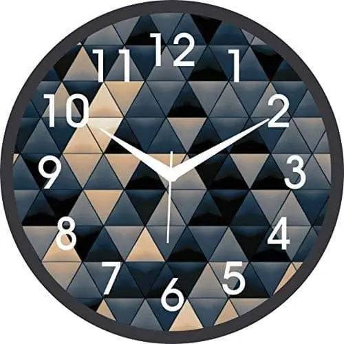 JaipurCrafts Plastic Wall Clock (Black and Blue, 2 X 12 X 12 Inch)