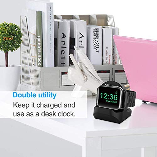Zitel Charger Stand for Apple Watch 49mm, 46mm, 45mm, 44mm, 42mm, 41mm, 40mm, 38mm, All Series Silicone Nightstand Mode