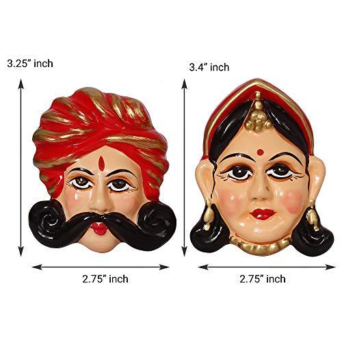 JaipurCrafts Premium Handmade Royal Rajasthani Desi Couple Designer Fridge Magnet- 3 Inch (Multi Color) Pack of 2