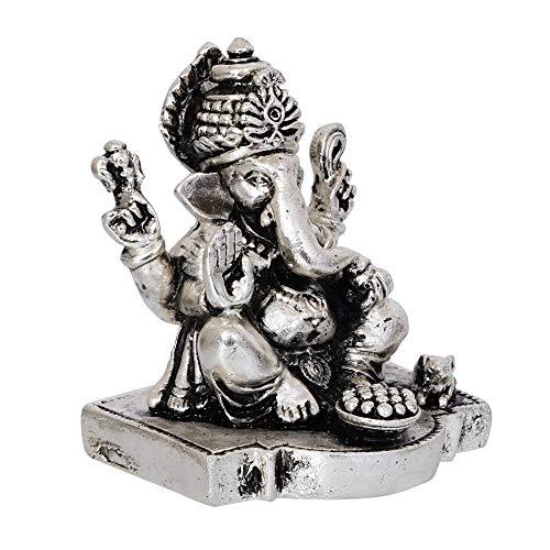 Webelkart Silver Plated Lord Ganesha,God of Luck & Success Diwali Gifts Home Decor (Size: 3.00")