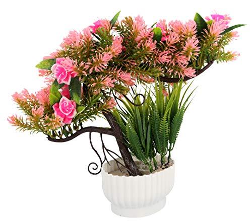 WebelKart by JaipurCrafts Artificial Ceramic, Polyester and Polyurethane Bonsai Plant in a Pot (23 cm x 16 cm x 24 cm, Multicolor)