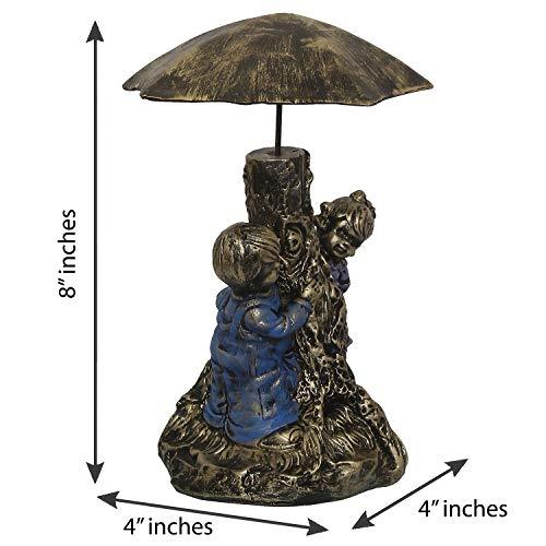Webelkart Resin Designer Cute Baby Valentine Love Couple Statue, 8 Inches, Purple, Gold, 1 Piece