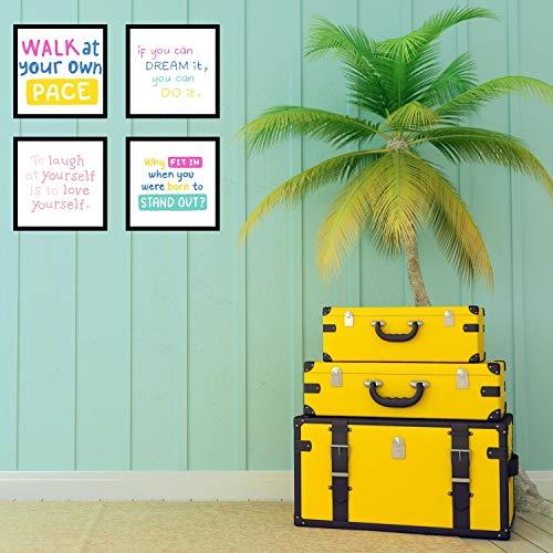 Webelkart Premium Motivational/Inspirational Quote Synthetic Photo Frame for Wall, Office, Study Room Decoration Poster Framed with Plexi Glass, Size - 10 x 10 Inch, Multicolour | Set of 4