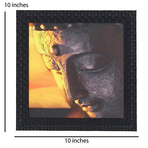 JaipurCrafts Gautam Buddha Framed UV Digital Reprint Painting (Wood, Synthetic, 26 cm x 26 cm)