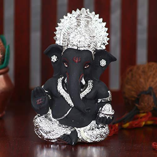 Webelkart Gold Plated Lord Ganesha for Car Dashboard Statue Ganpati Figurine God of Luck & Success Diwali Gifts Home Decor (Size: 8.50 x 3.50 x 5.50 cm)