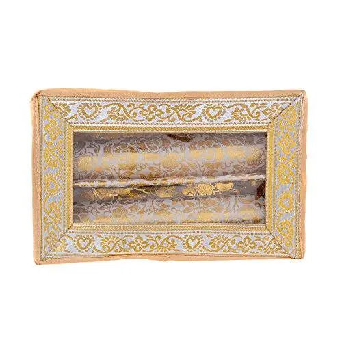 JaipurCrafts Golden Bangle Box Two Roll in Brocade (Golden)