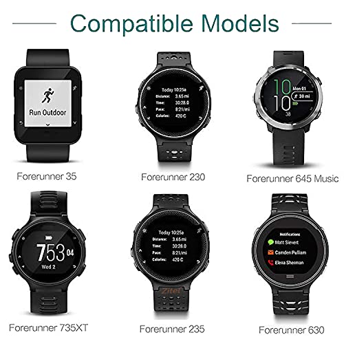 Zitel Charger for Garmin Forerunner 35 35J 64 230 235 630 645, 735XT, Lily, Approach G10 S20, Vivomove HR - USB Charging Cable 100cm