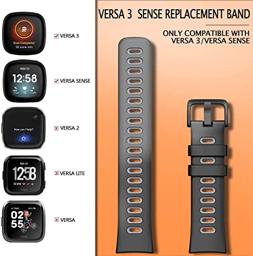 Zitel Straps for Fitbit Versa 3 - Black/Gray